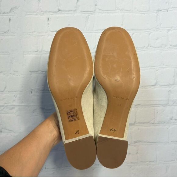 NEW Everlane cream suede leather stylish chunky block Day heels size 7.5 - Picture 5 of 9